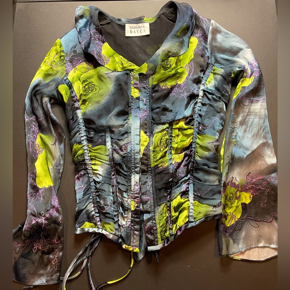 Gorgeous vintage small designer floral corset top